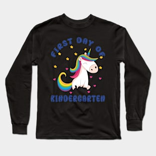 Bonny Unicorn | First Day Kindergarten Long Sleeve T-Shirt